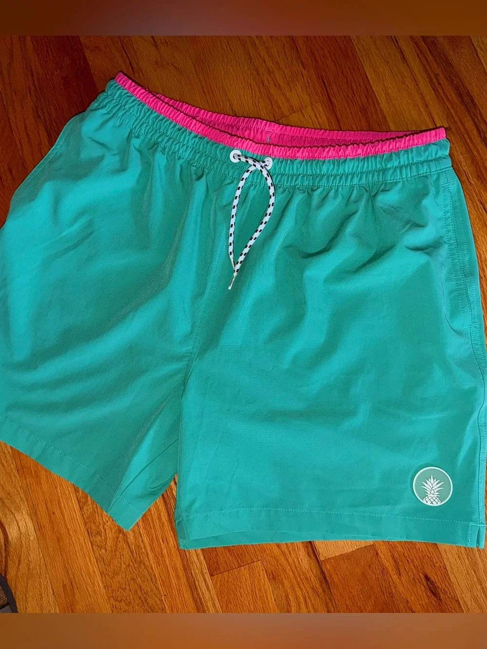 Chubbies the Point Pleasant swim trunks in teal. Mesh liner, men’s XL. 5.5”insm
